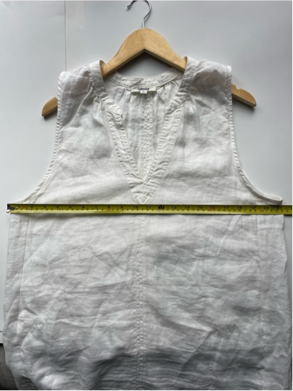 Splendid White Linen Shift Dress Sleeveless Minimal Summer XL - Picture 9 of 10